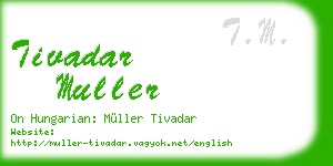 tivadar muller business card
